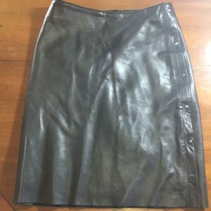 Absolu Paris black leather pencil skirt